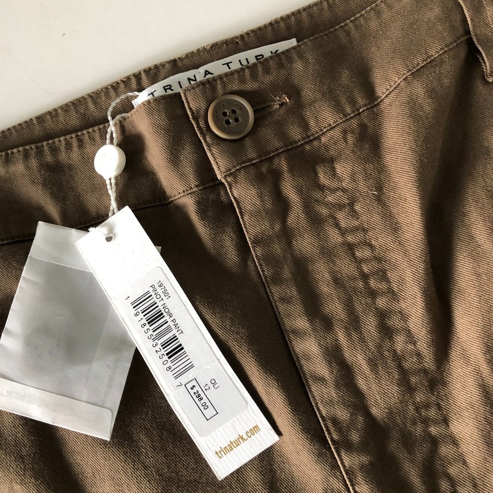 TRINA TURK Pinot Noir Cargo Pant Olive/Kahki Sz 12